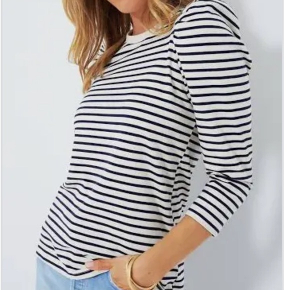 Boden Tops - Boden Imogene Breton stripped shirt with puffy shoulders